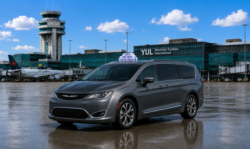 Chrysler Pacifica 7 passagers pour taxi vers l'aéroport de Montréal